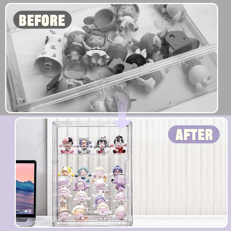 Cutora 2 Pack Clear Acrylic Display Case, 5 Tier Large Acrylic Blind Box for Figures, Dustproof Storage Organizer with Magnetic Door for Action Figures Toys, Stackable Collectibiles Showcase - Image 4
